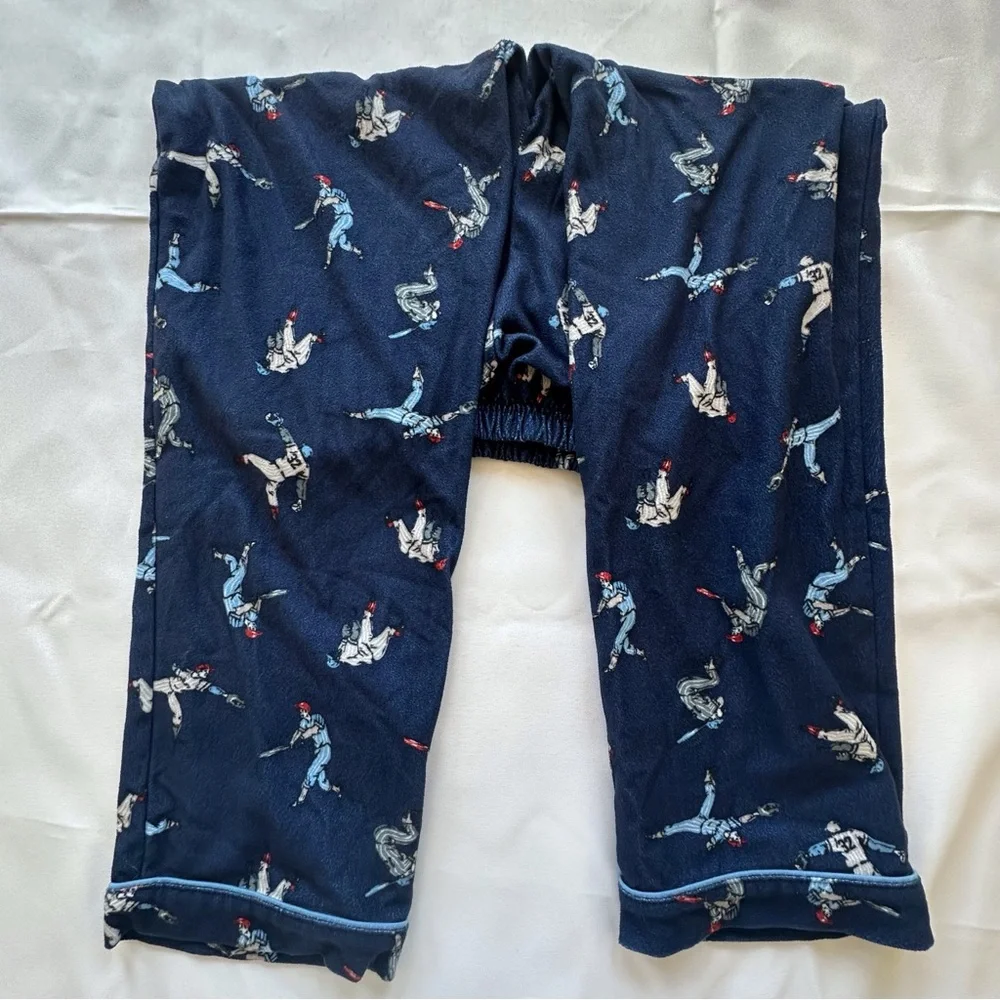 Carters pull on fleece‎ baseball theme blue pajama pants boys 10